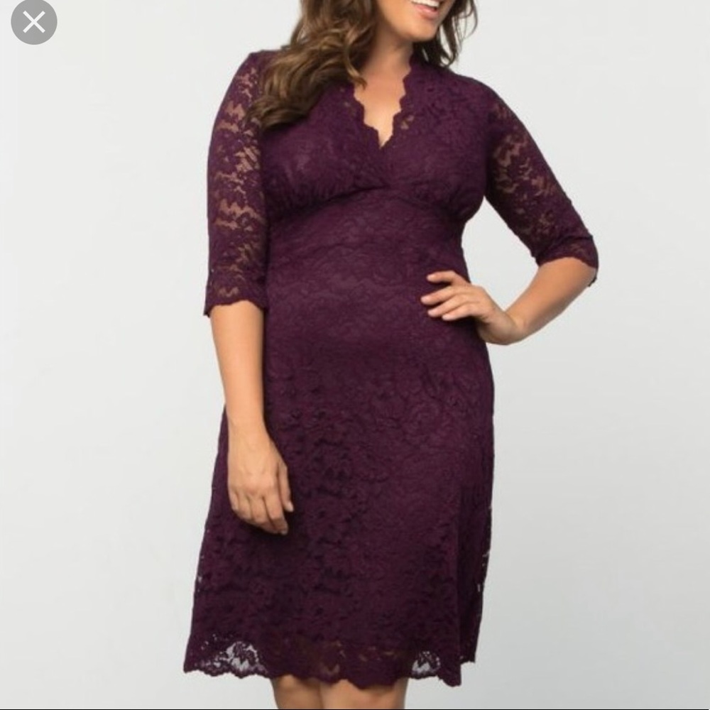 Kiyonna Plum Lace Boudoir Dress